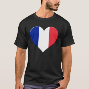 T-shirt J'aime France National Flag Pride Coeur