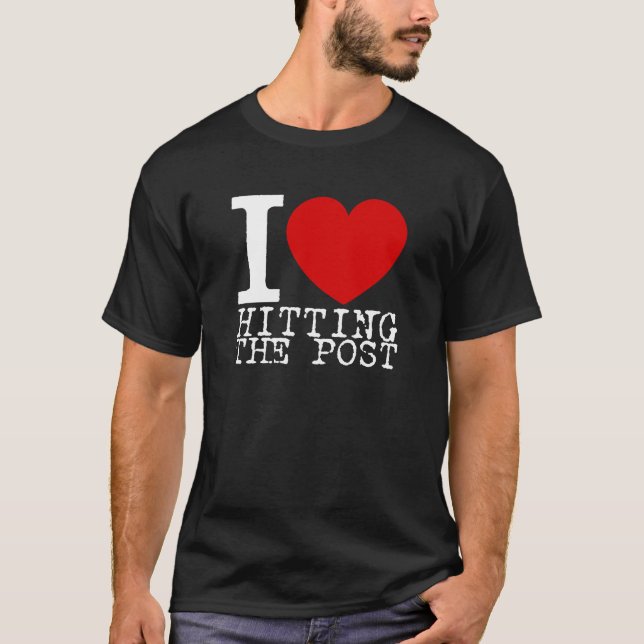 T-shirt J'aime frapper le poteau (blanc) (Devant)