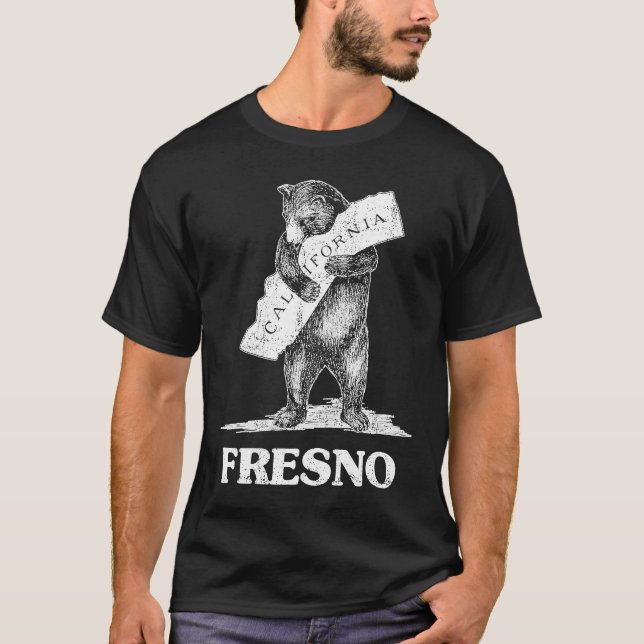 T-shirt J'Aime Fresno California Bear Accrocher la Califor (Devant)