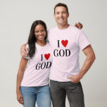 T-shirt J'aime G O D | Coeur texte personnalisé DIEU relig<br><div class="desc">Cette chemise peut être customisée dans n'importe quel endroit ou objet,  c'est-à-dire C U P ou Person,  c'est-à-dire. M O M ou à peu près tout ce que vous aimez et ça a l'air cool.</div>