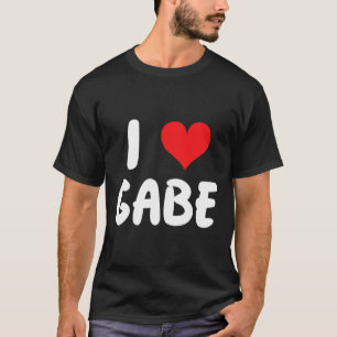 T-shirt J'aime Gabe - Cœur - Nom
