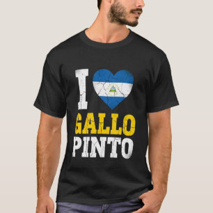 T-shirt J'aime Gallo Pinto Drapeau Nicaraguayen Cœur