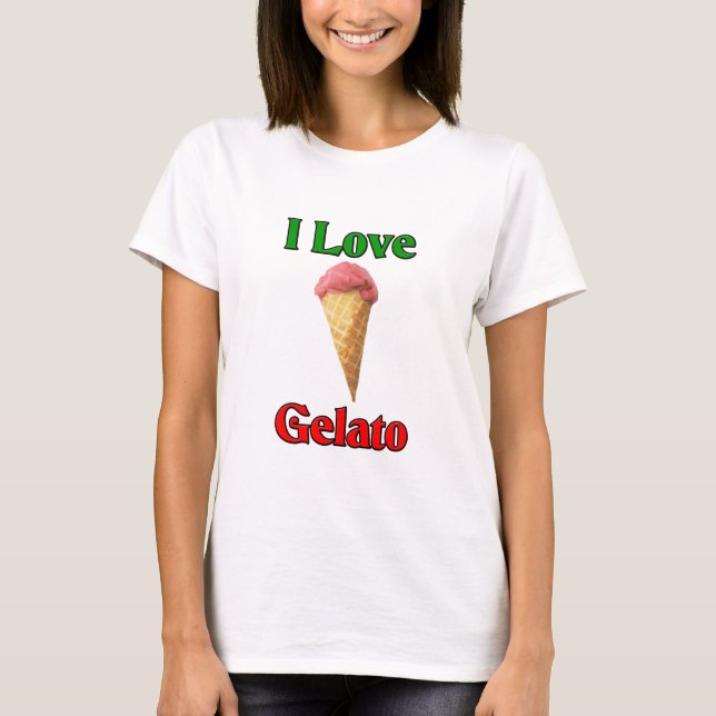 T-shirt J'aime Gelato (la crème glacée italienne) (Devant)