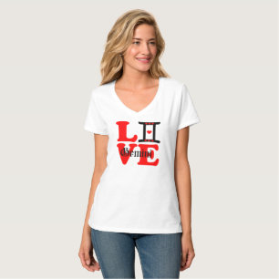T-shirt ♊ J'Aime Gemini-Best Zodiac Sign Nano V-Neck