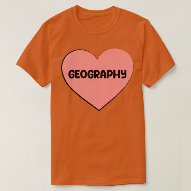 T-shirt j'aime GÉOGRAPHIE (Design devant)