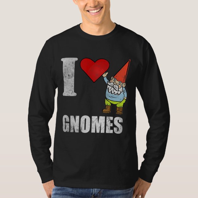 T-shirt J'aime Gnomes Garden Gnome (Devant)