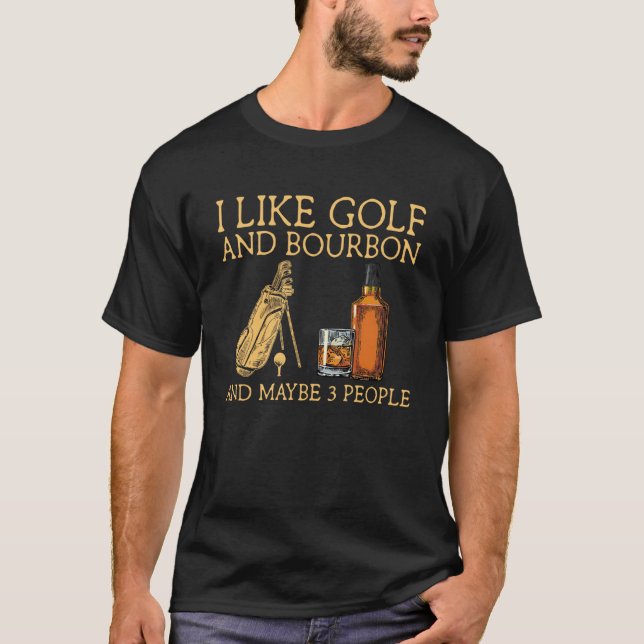 T-shirt J'Aime Golf Et Bourbon Et Peut-Être 3 Personnes -  (Devant)