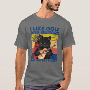 T-shirt J'Aime Golf Et Guitares Et Peut-Être 3 Personnes 