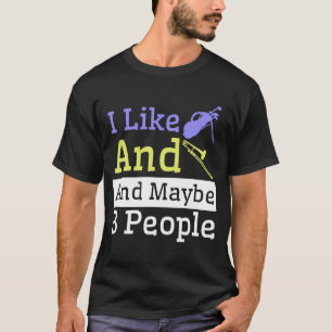T-shirt J'Aime Golf Et Trombones Et Peut-Être 3 Personnes