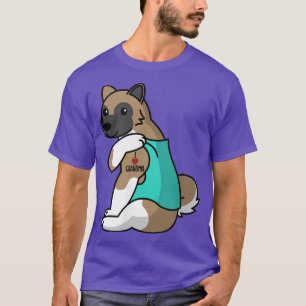 T-shirt J'aime grand-mère tatouage Akita chien 