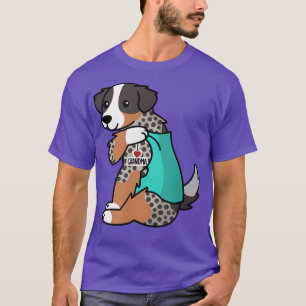 T-shirt J'aime grand-mère tatouage chien berger australien