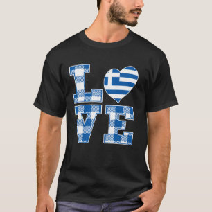 T-shirt J'aime Grèce J'aime Athènes Lovely Grèce Drapeau H