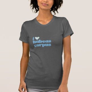 T-shirt j'aime habeas corpus bleu sur gris foncé