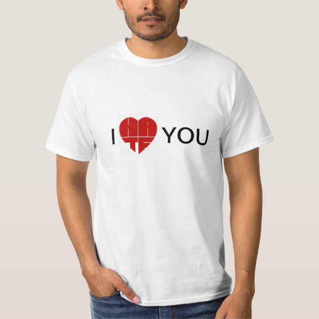 T-shirt j'aime/haine vous (Devant)