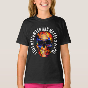 T-SHIRT J'AIME HALLOWEEN ET PEUT-ÊTRE 3 PERSONNES CRÂNE CO