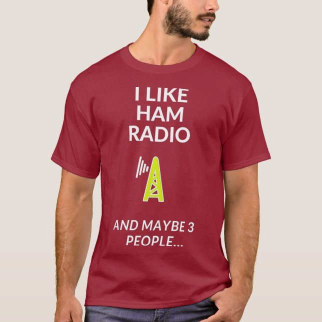 T-shirt J'aime Ham Radio et autres 3 personnes (Devant)