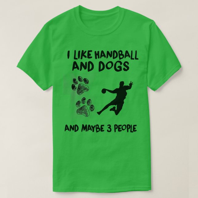 T-shirt J'Aime Handball Et Chiens Handball Citation Drôle  (Design devant)