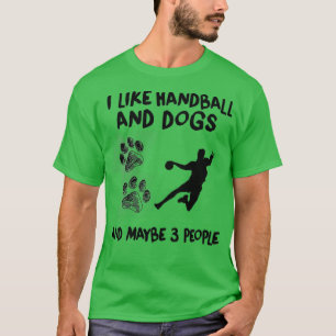 T-shirt J'Aime Handball Et Chiens Handball Citation Drôle 