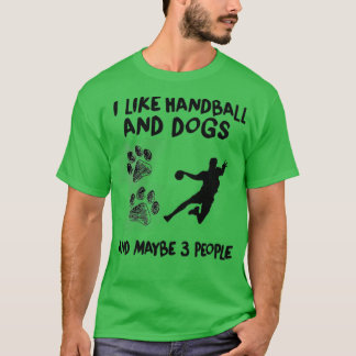 T-shirt J'Aime Handball Et Chiens Handball Citation Drôle