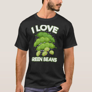 T-shirt J'aime haricots verts Légumes sains Haricots verts