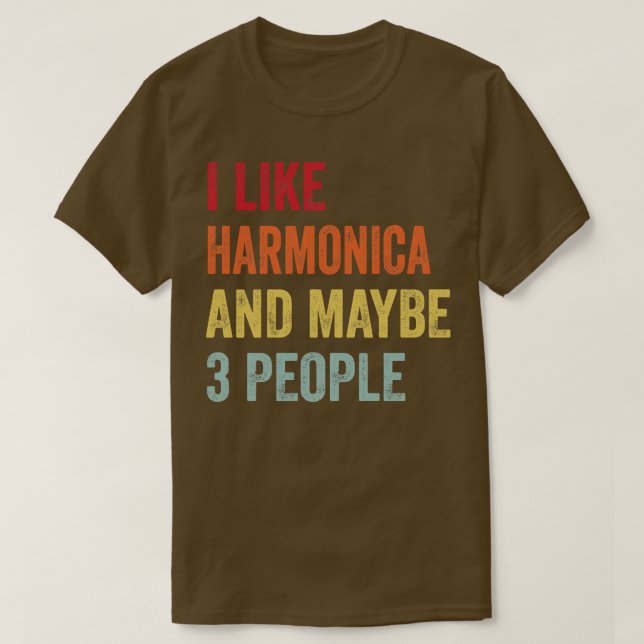 T-shirt J'Aime Harmonica Peut-Être 3 Personnes (Design devant)