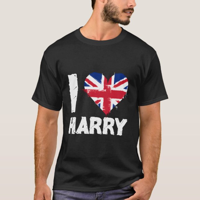 T-shirt J'aime Harry Union Jack Heart (Devant)