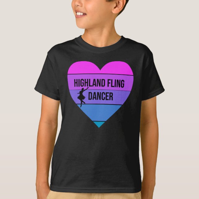 T-shirt J'aime Highland Fling Dancer Scottish Dance cadeau (Devant)
