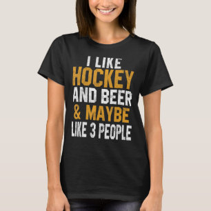 T-shirt J'Aime Hockey Et Bière Gameday Ice Hockey Girls Pl