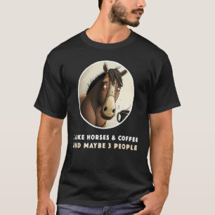T-shirt J'aime Horsea et café et peut-être 3 personnes Hor