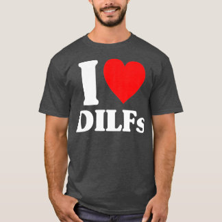 T-shirt J'Aime Hot DILFS Red Heart Love DILFS Pour Les Men