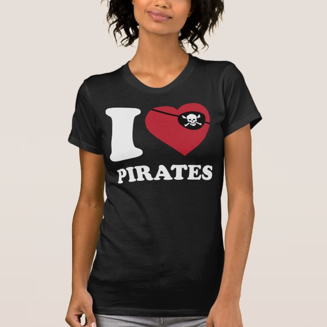 T-shirt J'aime Iheart Pirate-Classique avec la chemise de (Devant)