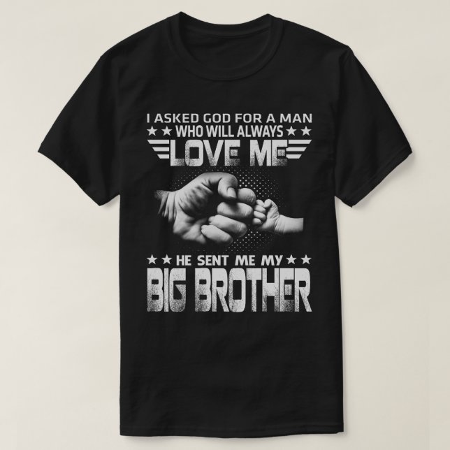 T-shirt J'aime, il a envoyé mon grand frère (Design devant)