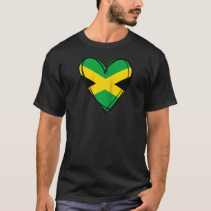 T-shirt J'aime Jamaica Drapeau Jamaïcain Cool Design en fo