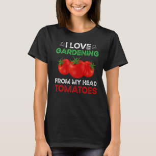 T-shirt J'aime Jardinage de ma tête tomates Gardener G