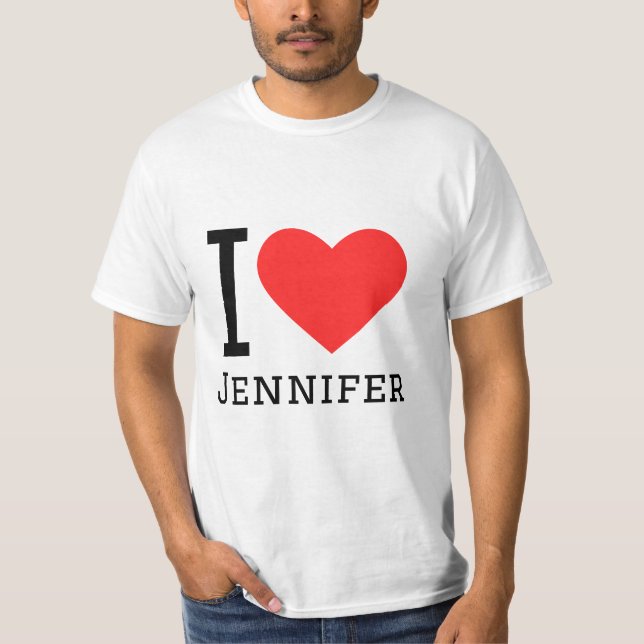 T-shirt J'aime jennifer (Devant)