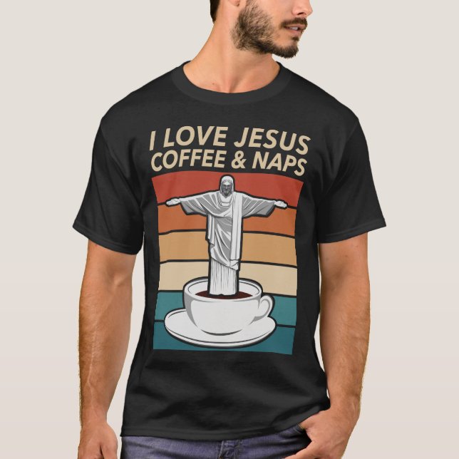 T-shirt J'Aime Jésus Café Et Sieste (Devant)