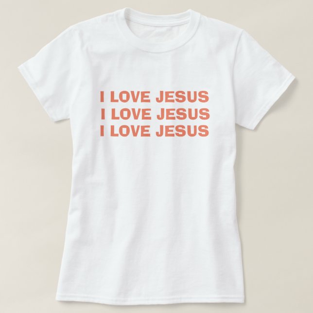 T-shirt J'aime Jésus chrétien (Design devant)