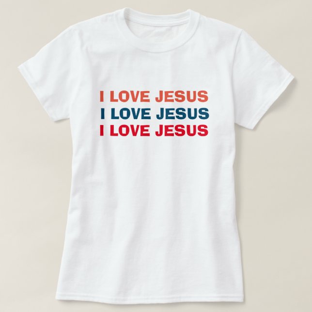 T-shirt J'aime Jésus chrétien (Design devant)