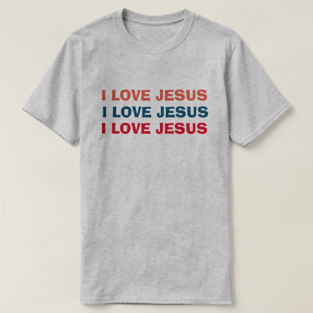T-shirt J'aime Jésus chrétien (Design devant)