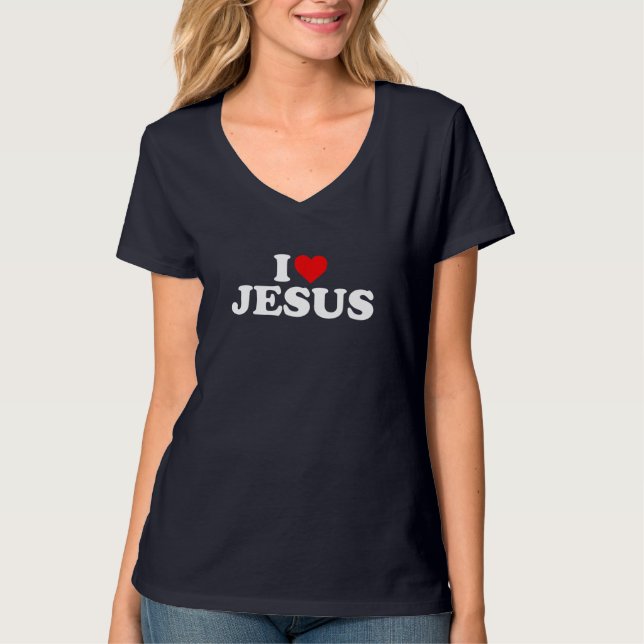 T-shirt J'aime Jésus - Coeur (Devant)