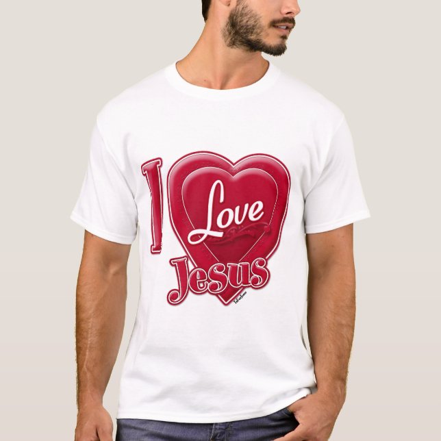 T-shirt J'aime Jésus Coeur Rouge (Devant)