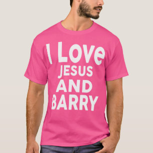 T-shirt J'Aime Jésus Et Barry Nom Barry