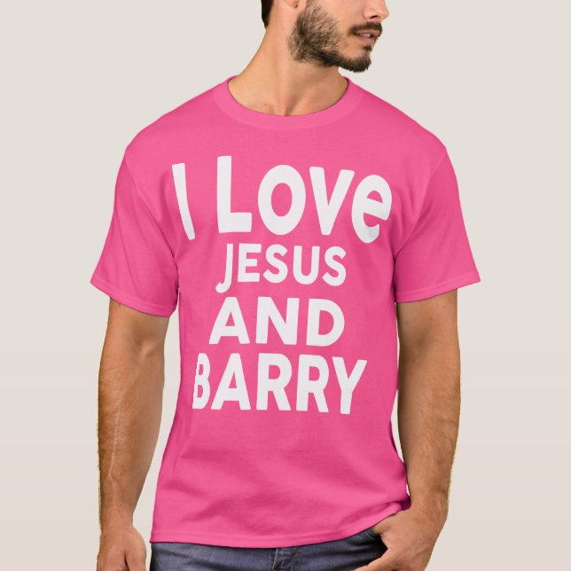 T-shirt J'Aime Jésus Et Barry Nom Barry (Devant)