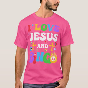 T-shirt J'Aime Jésus Et Bingo Christian Cross Board Jeux