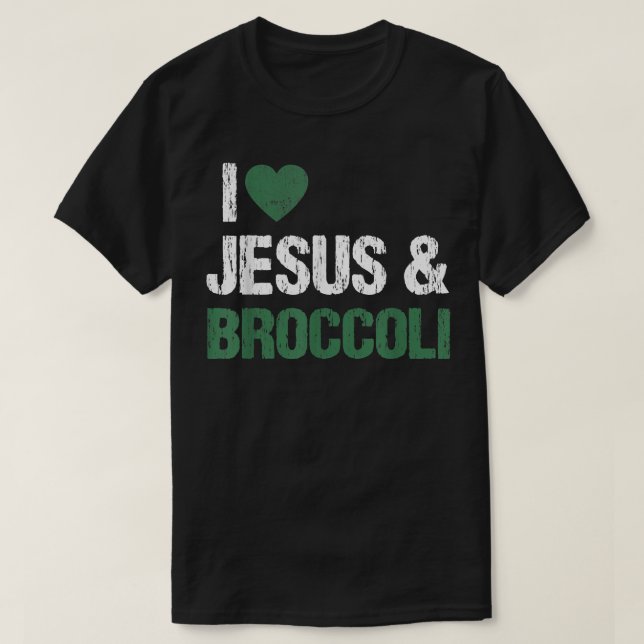 T-shirt J'Aime Jésus Et Broccoli Lover Drôle Ve Vente Végé (Design devant)