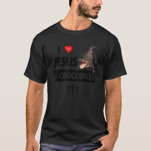 T-shirt J'aime Jésus et Crocodiles Reptile Christian Sund