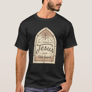 T-shirt J'aime Jésus et garde de couleur drapeaux Lover Ch