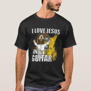 T-shirt J'Aime Jésus Et Guitare Électrique Guitariste Chri