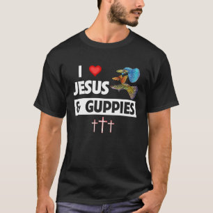 T-shirt J'aime Jésus et Guppies Poisson Arc-en-Ciel Tropic
