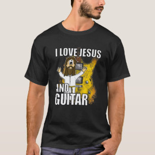 T-shirt J'Aime Jésus Et La Guitare Électrique Guitariste C